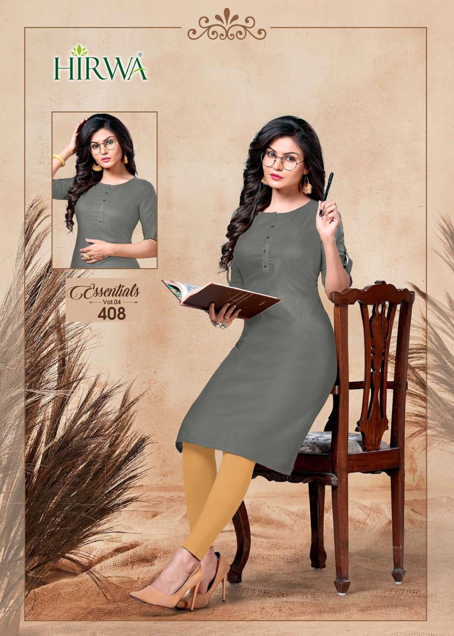 Hirwa Essential 4 Fancy Stylish Casual Wear Cotton Kurti Collection